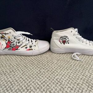 White Kids Shoes with Graphic Design